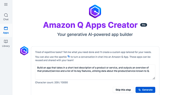 Amazon Q Apps Creator