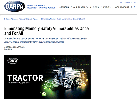 DARPAがTRACTORプログラムを発表