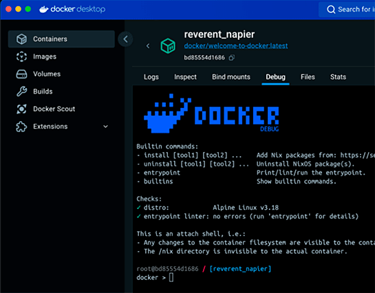 Docker DesktopからDocker Debugを利用する