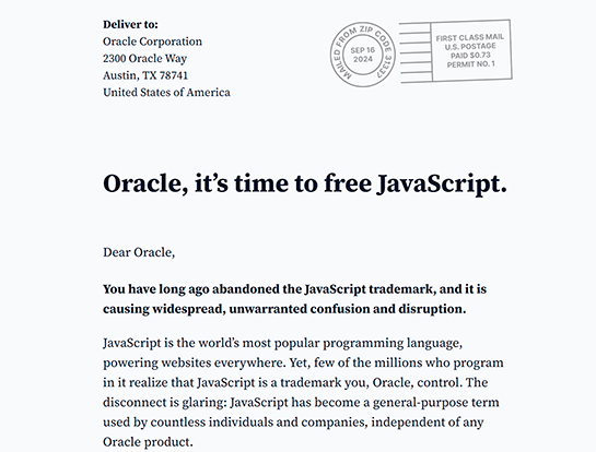 Oracle, it’s time to free JavaScript.